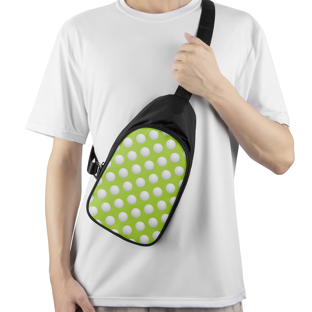 Green Golf Ball Pattern Print Chest Bag