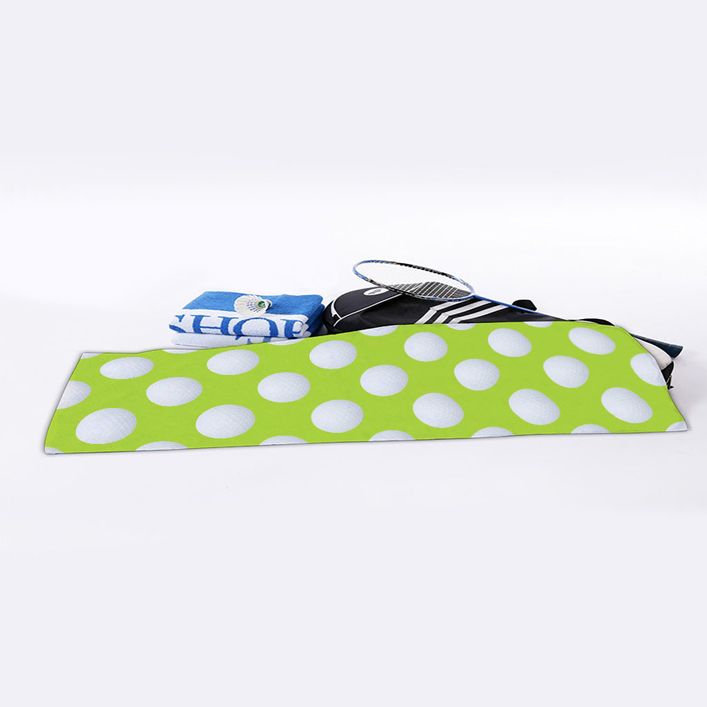 Green Golf Ball Pattern Print Sports Towel