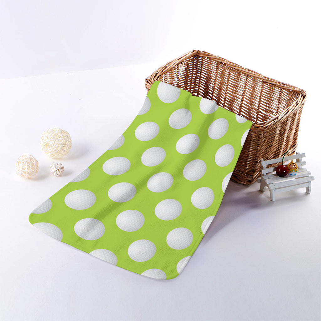 Green Golf Ball Pattern Print Towel