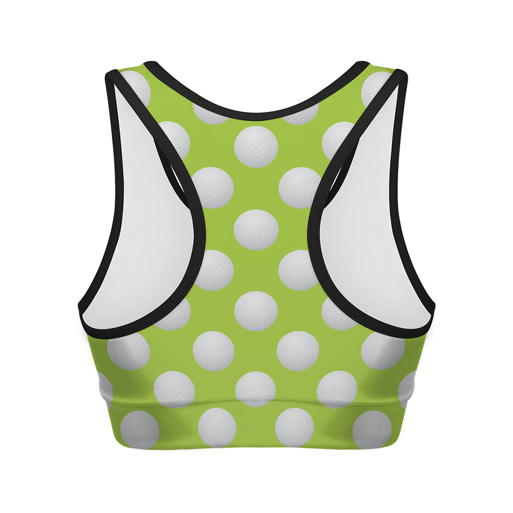 Green Golf Ball Pattern Print Women's Sports Bra