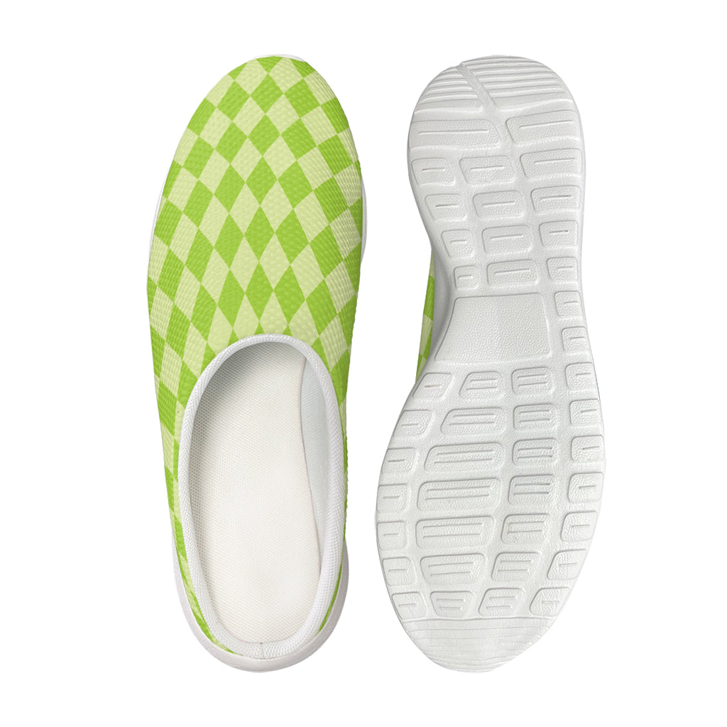 Green Harlequin Pattern Print Mesh Casual Shoes