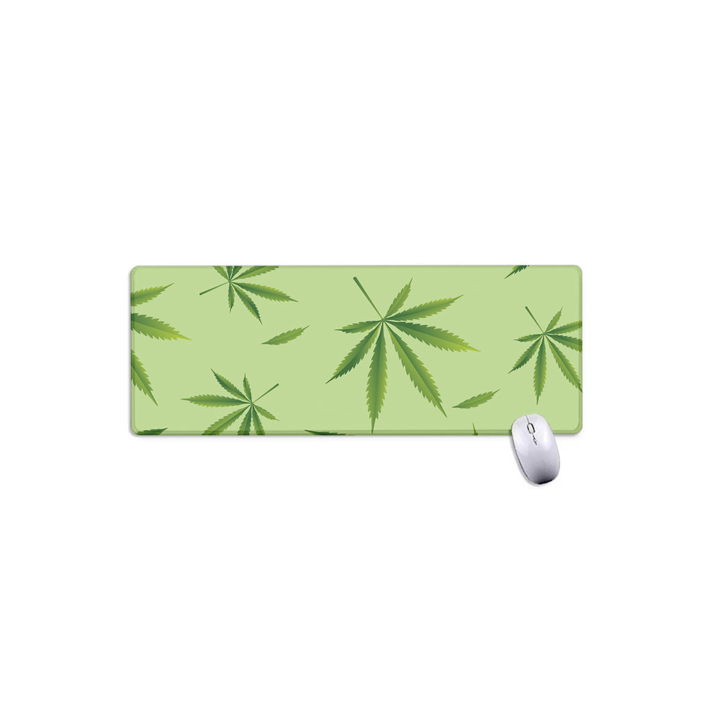 Green Hemp Leaves Pattern Print Extended Mouse Pad