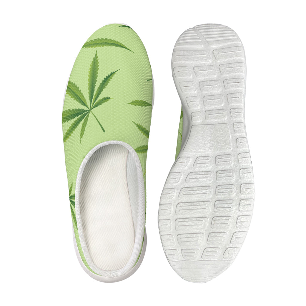 Green Hemp Leaves Pattern Print Mesh Casual Shoes