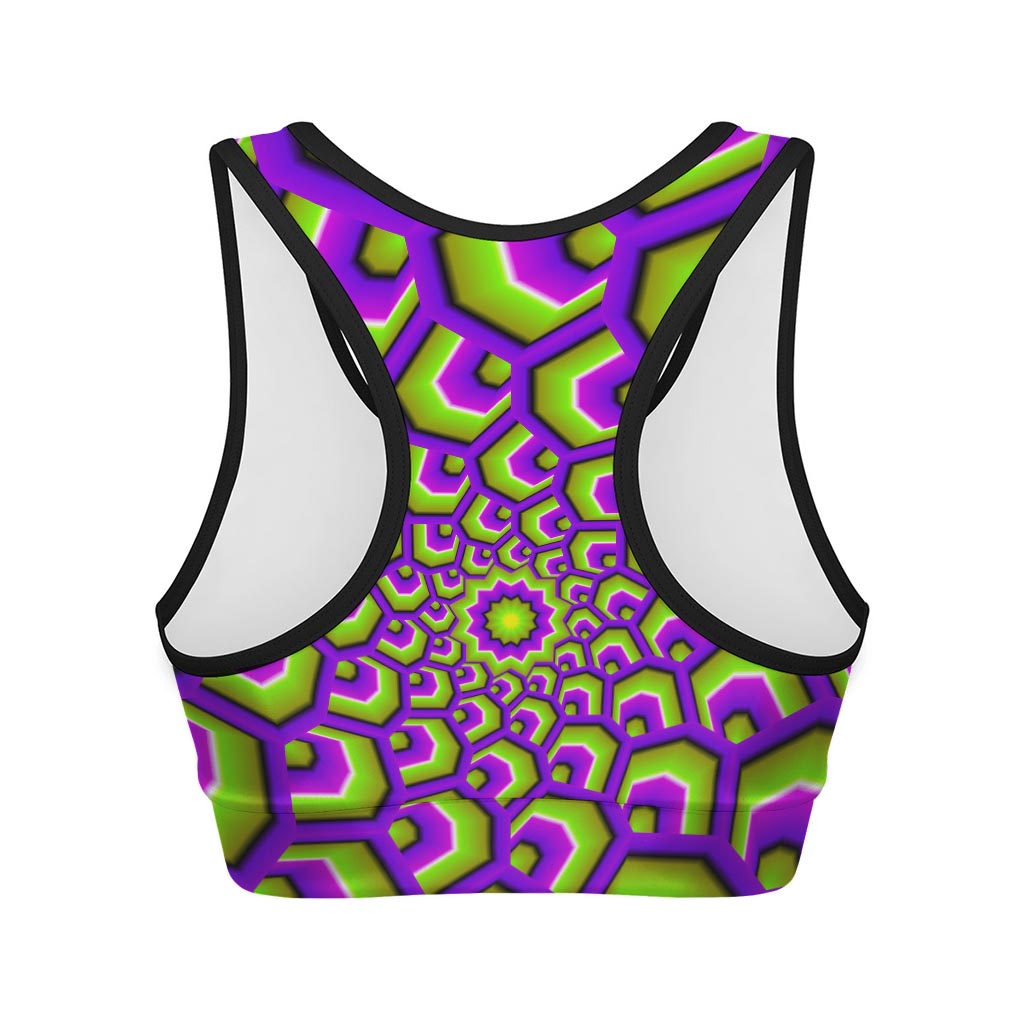 Green Hive Moving Optical Illusion Women's Sports Bra