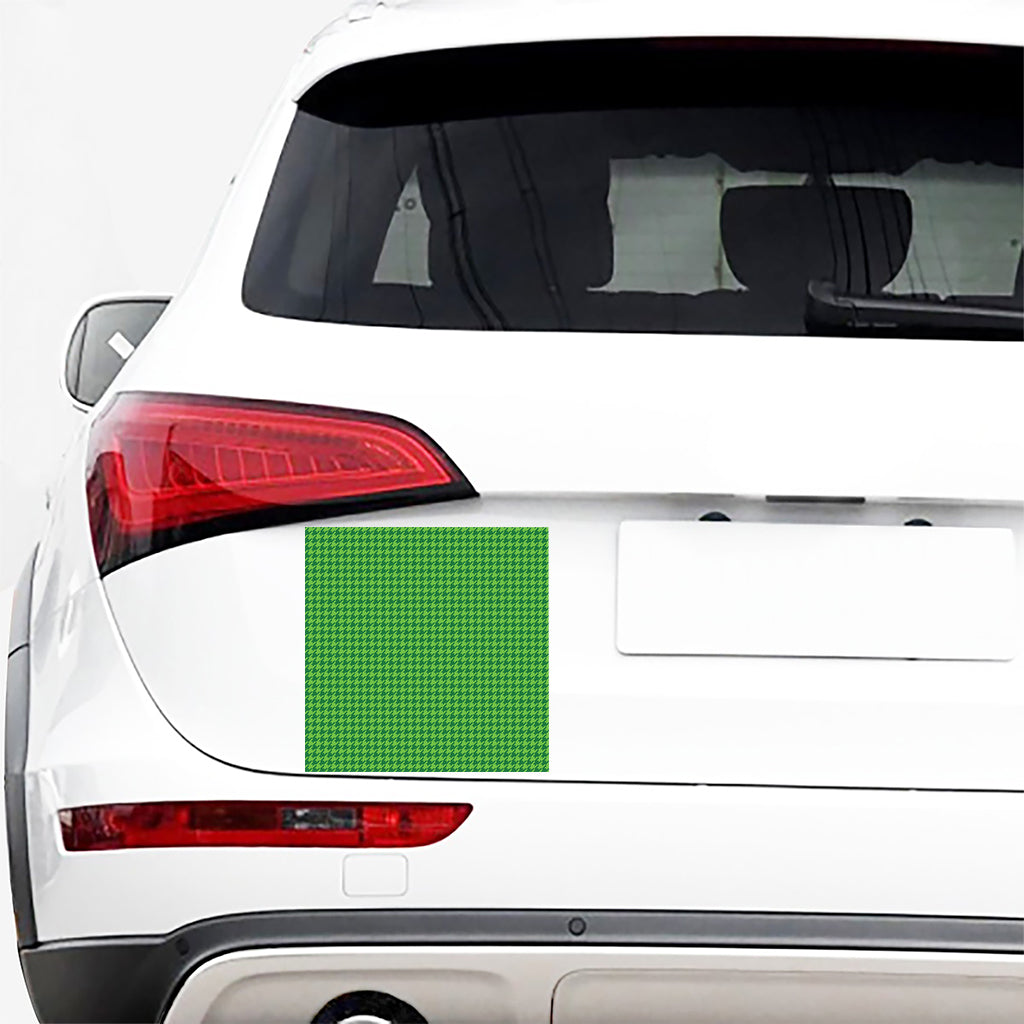 Green Houndstooth Pattern Print Car Sticker