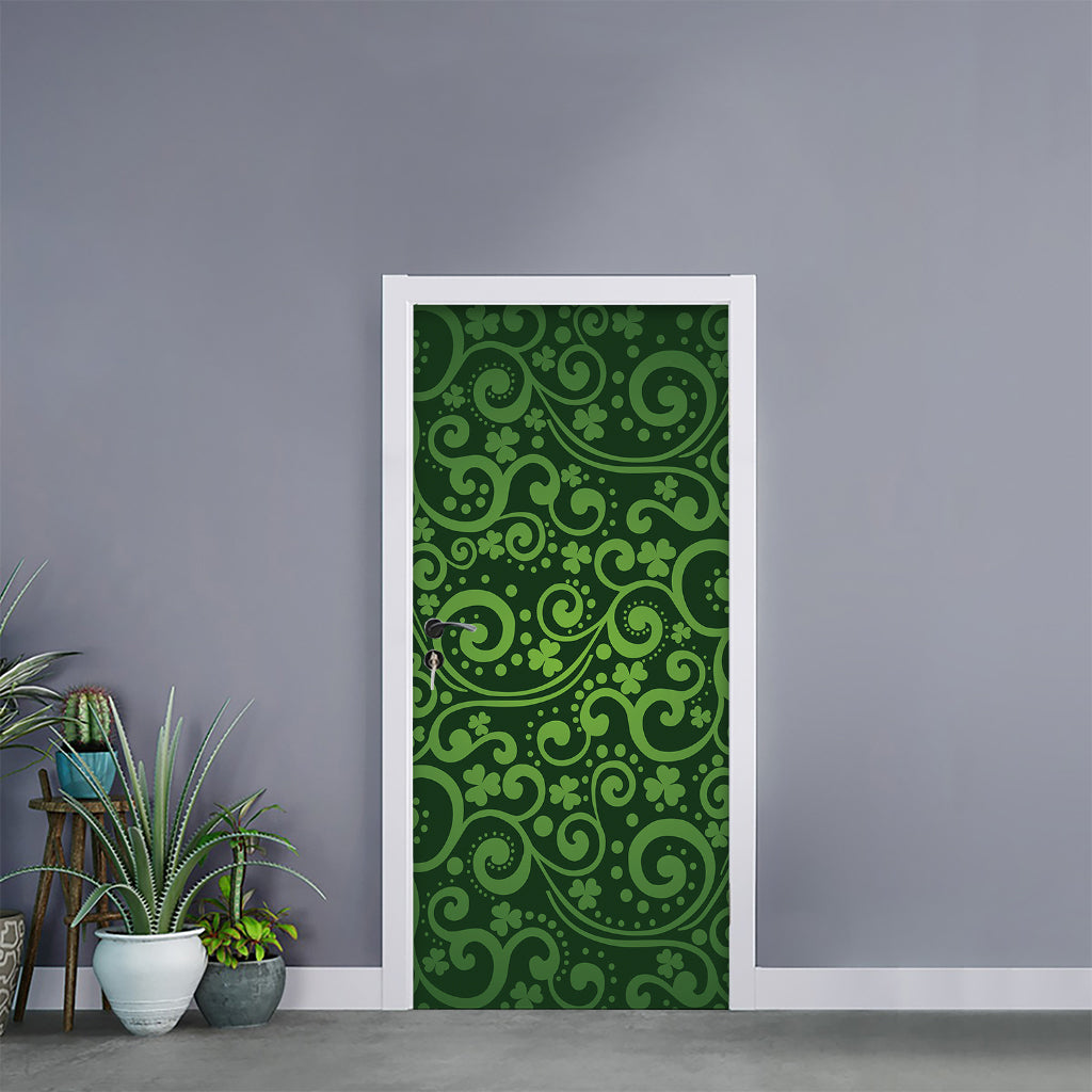 Green Irish Saint Patrick's Day Print Door Sticker