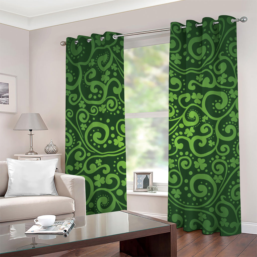 Green Irish Saint Patrick's Day Print Grommet Curtains