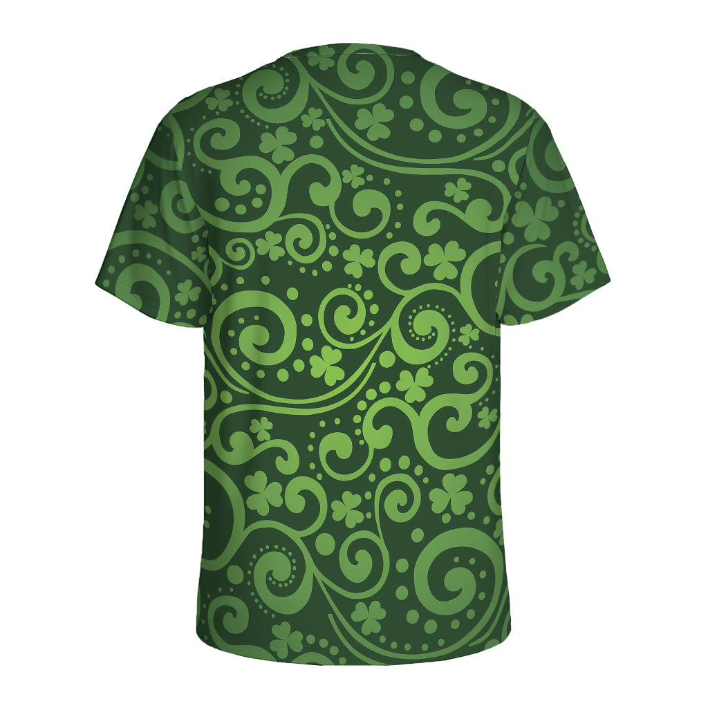 Green Irish Saint Patrick's Day Print Men's Sports T-Shirt