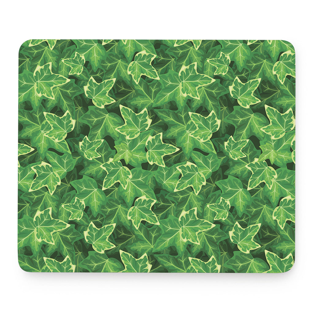 Green Ivy Leaf Pattern Print Mouse Pad