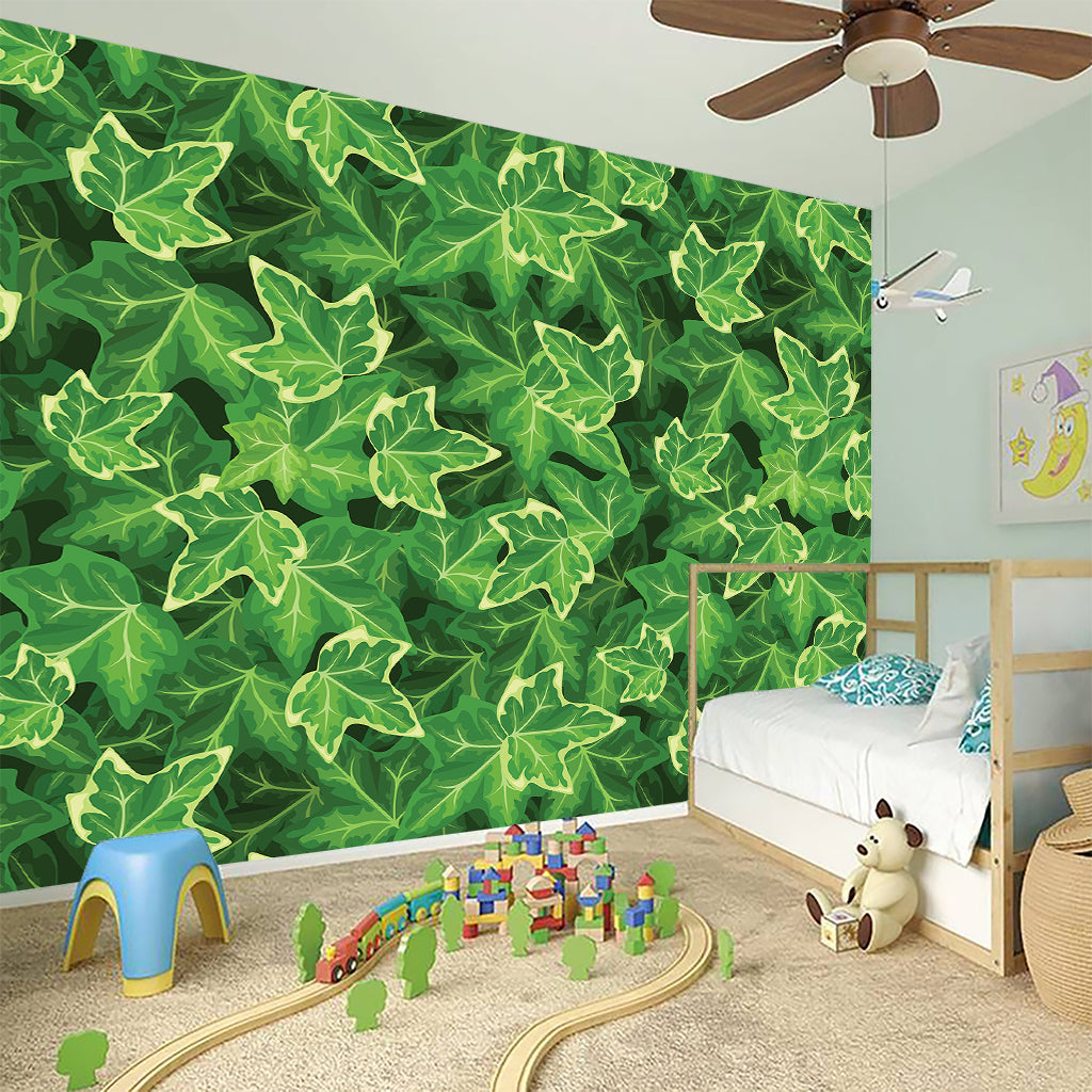 Green Ivy Leaf Pattern Print Wall Sticker