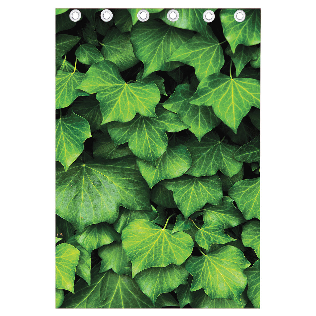 Green Ivy Leaf Print Curtain