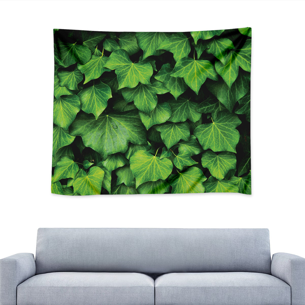 Green Ivy Leaf Print Tapestry