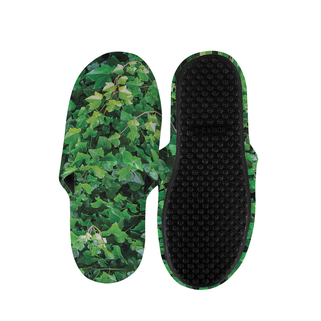 Green Ivy Wall Print Slippers