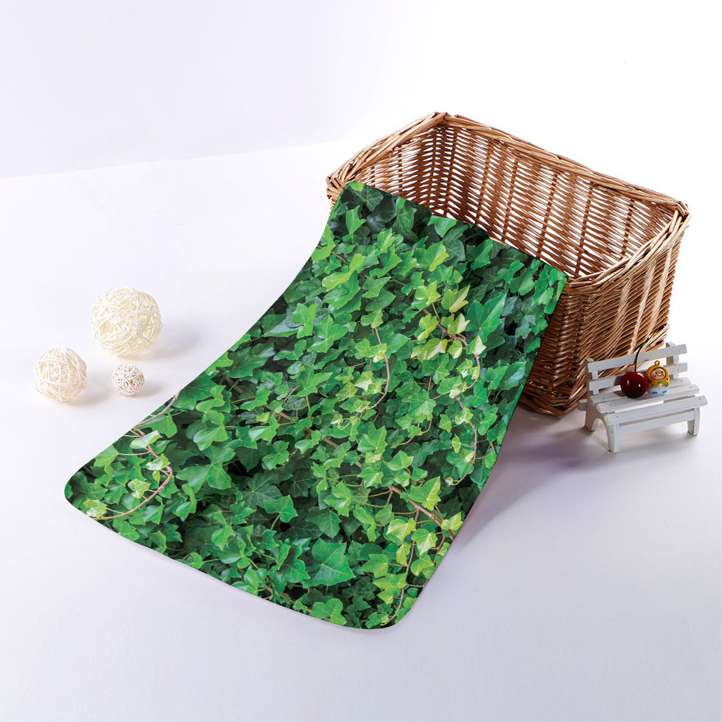 Green Ivy Wall Print Towel