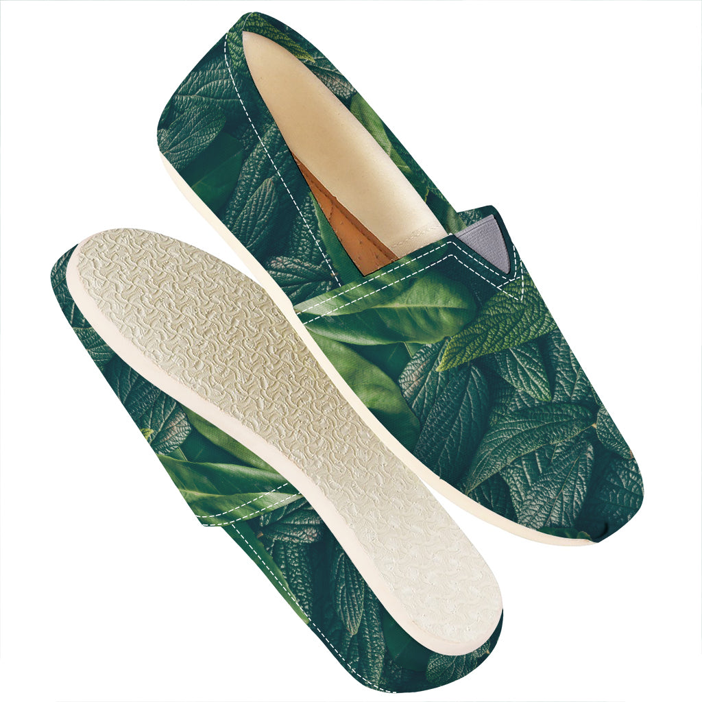 Green Leaves Print Casual Shoes