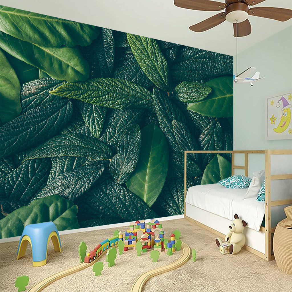 Green Leaves Print Wall Sticker