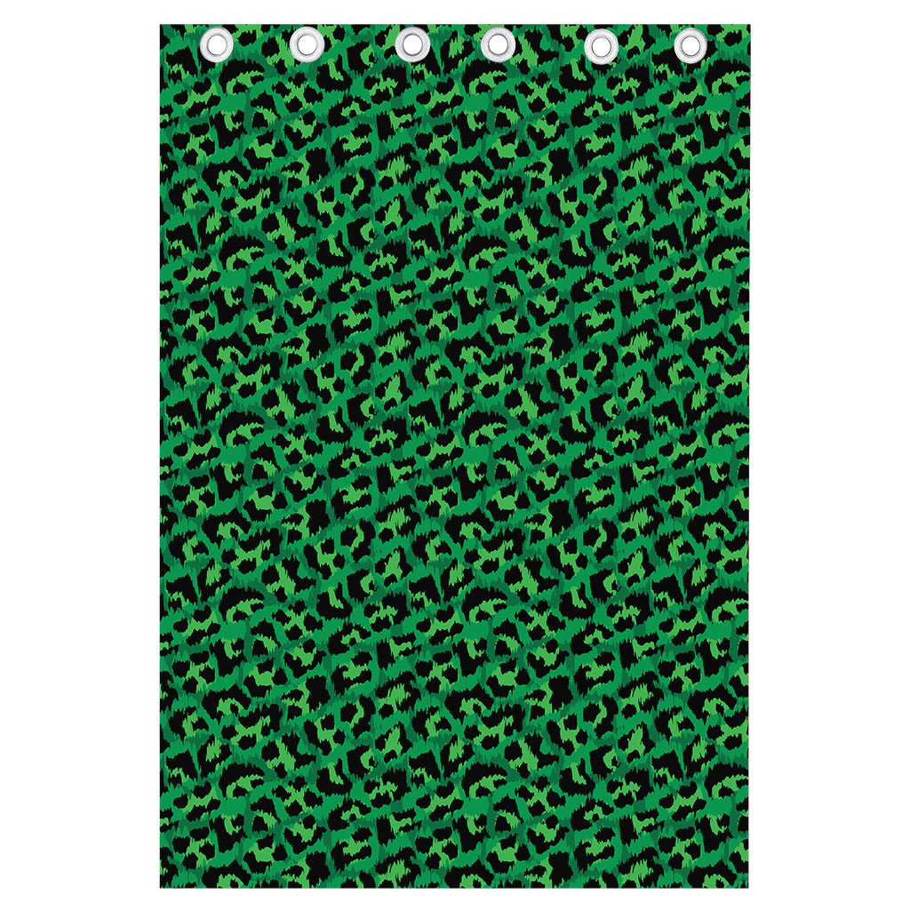 Green Leopard Print Curtain