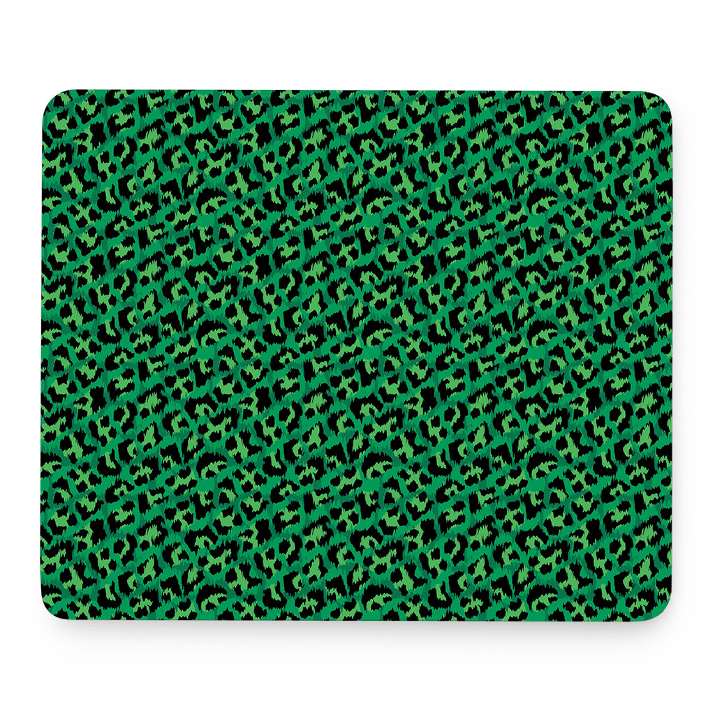 Green Leopard Print Mouse Pad