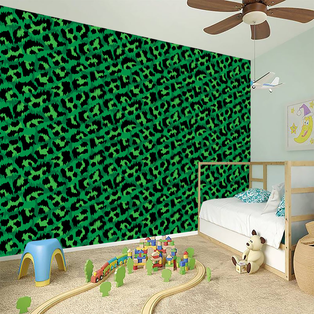 Green Leopard Print Wall Sticker