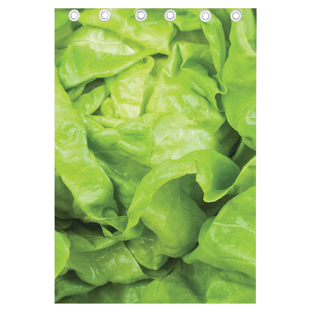 Green Lettuce Leaves Print Curtain