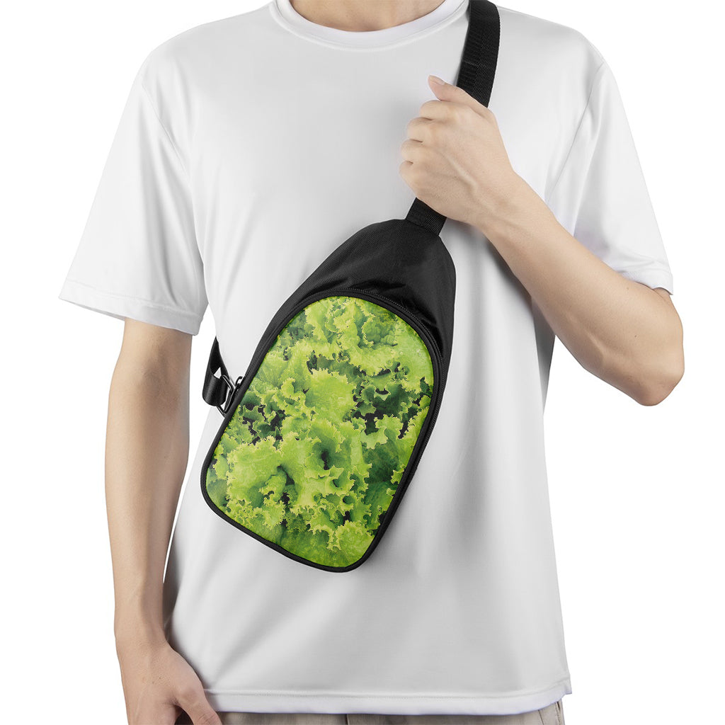 Green Lettuce Salad Print Chest Bag