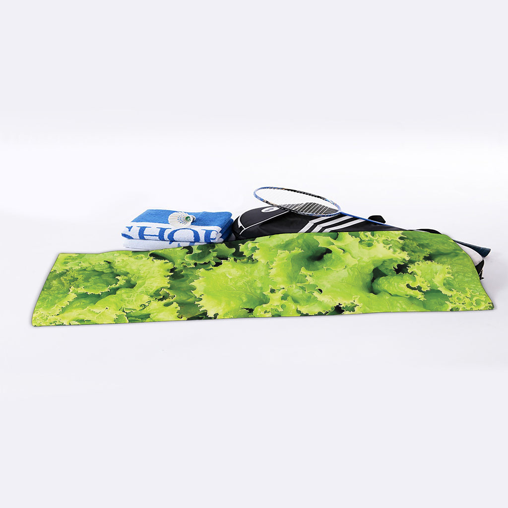 Green Lettuce Salad Print Sports Towel