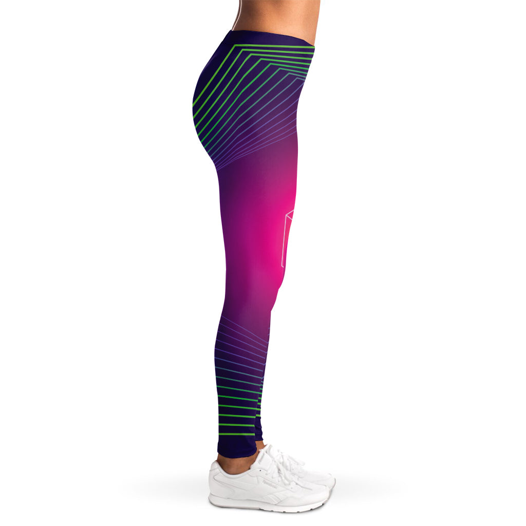 Green Light EDM Geometric Print Women's Leggings