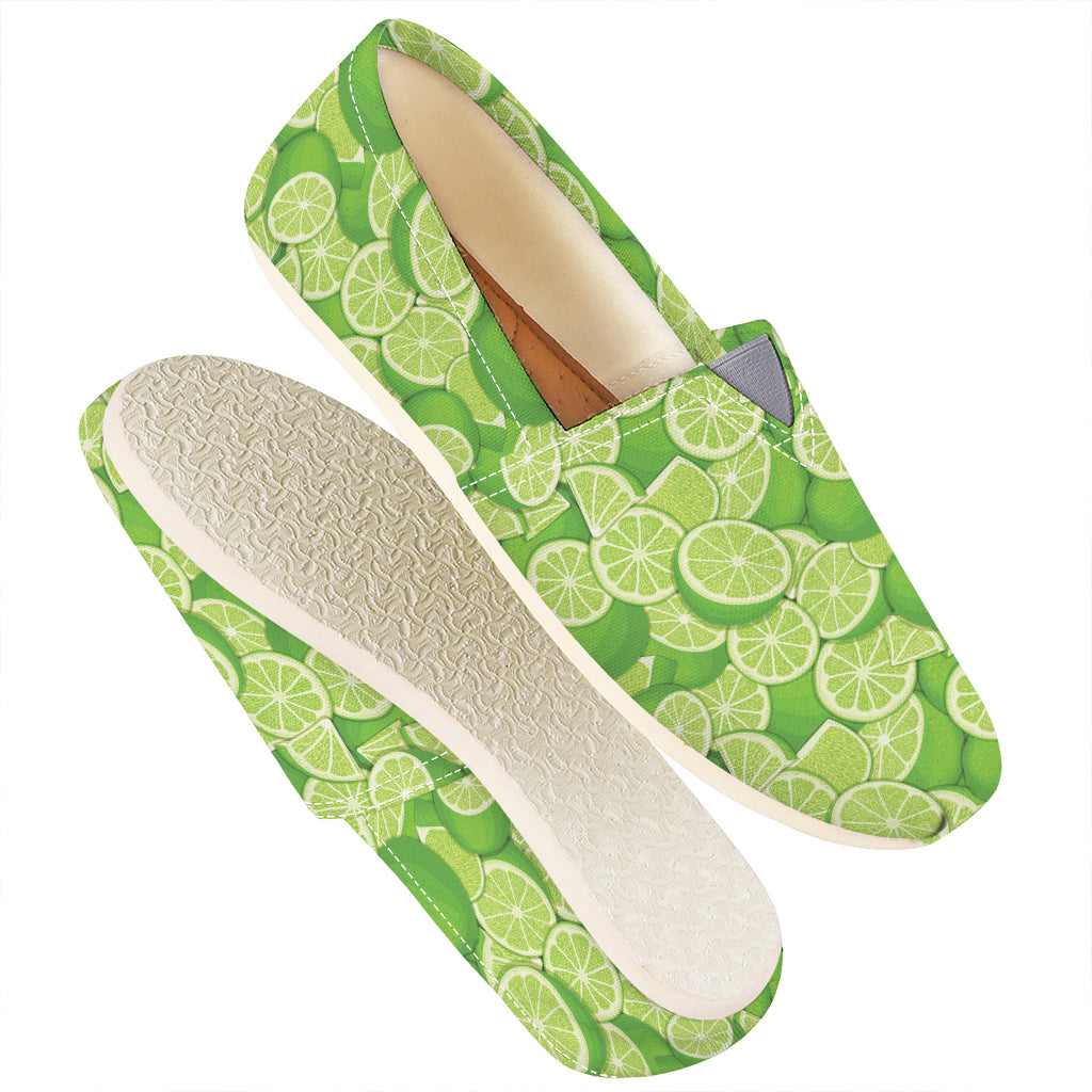 Green Lime Pattern Print Casual Shoes