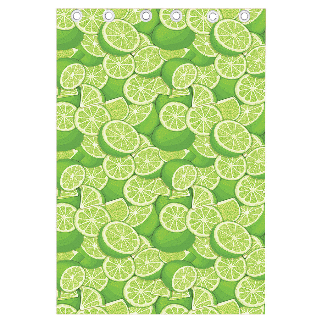 Green Lime Pattern Print Curtain