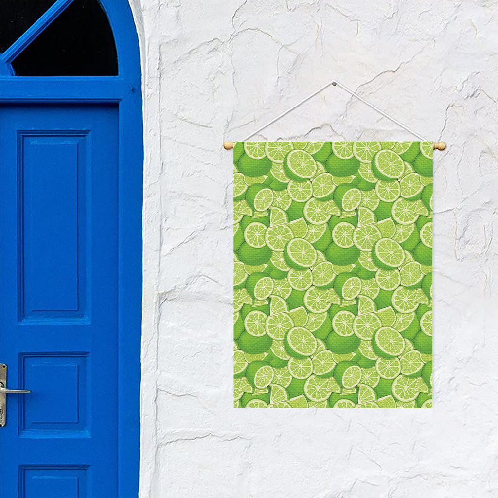 Green Lime Pattern Print Garden Flag