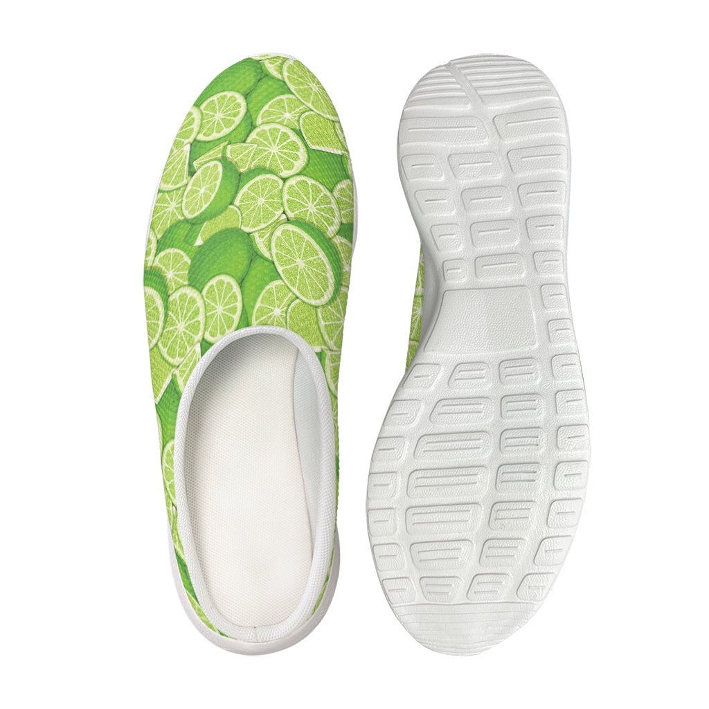 Green Lime Pattern Print Mesh Casual Shoes