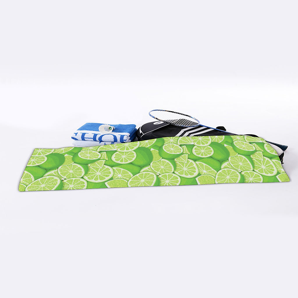 Green Lime Pattern Print Sports Towel