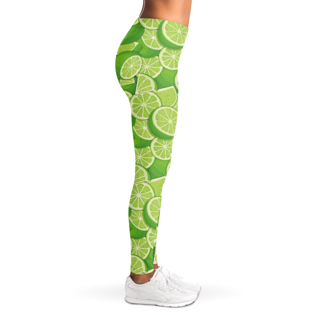 Green Lime Pattern Print Women's Leggings