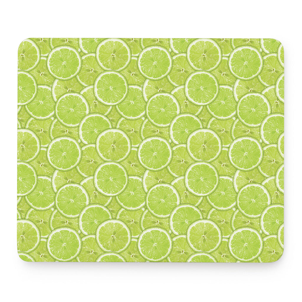 Green Lime Slices Pattern Print Mouse Pad