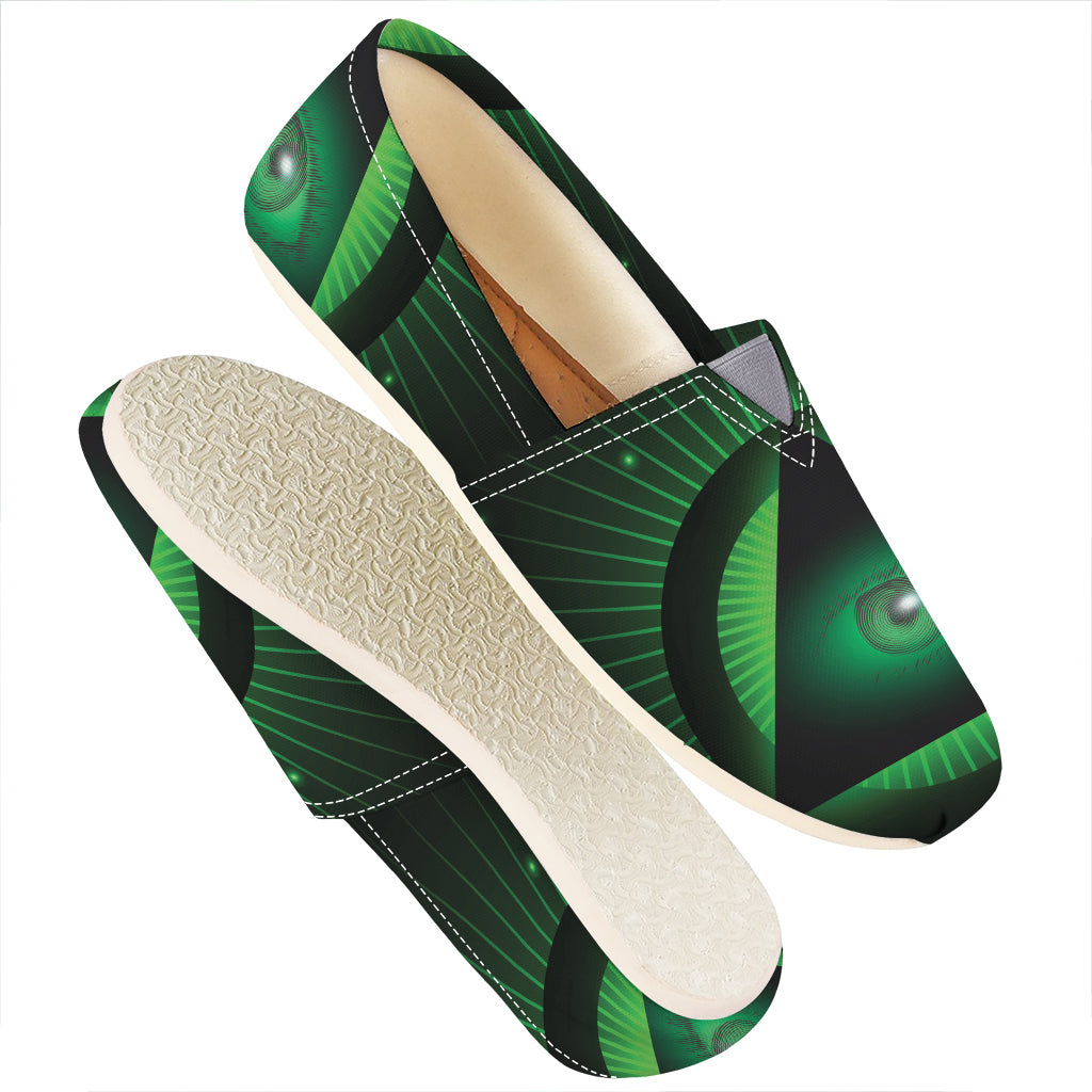 Green Masonic Eye Print Casual Shoes