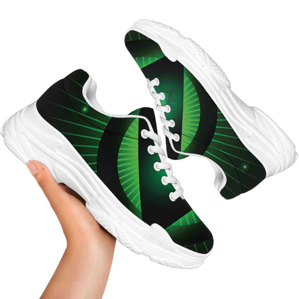 Green Masonic Eye Print White Chunky Shoes