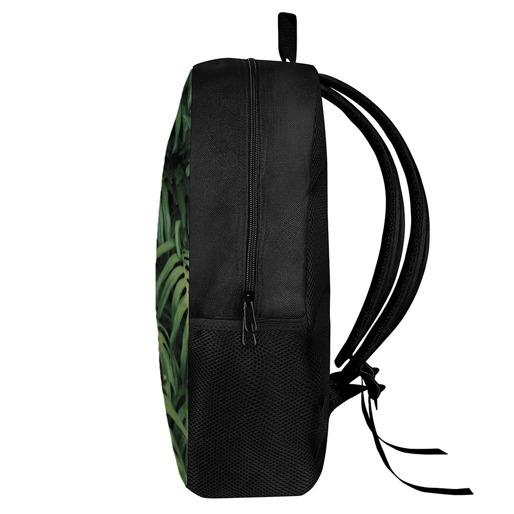 Green Monstera Leaf Print 17 Inch Backpack