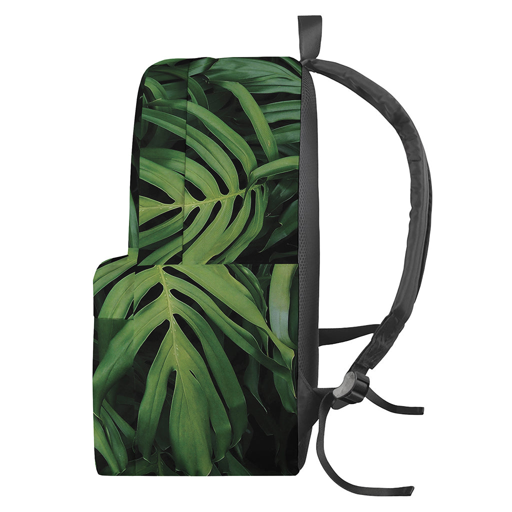 Green Monstera Leaf Print Backpack