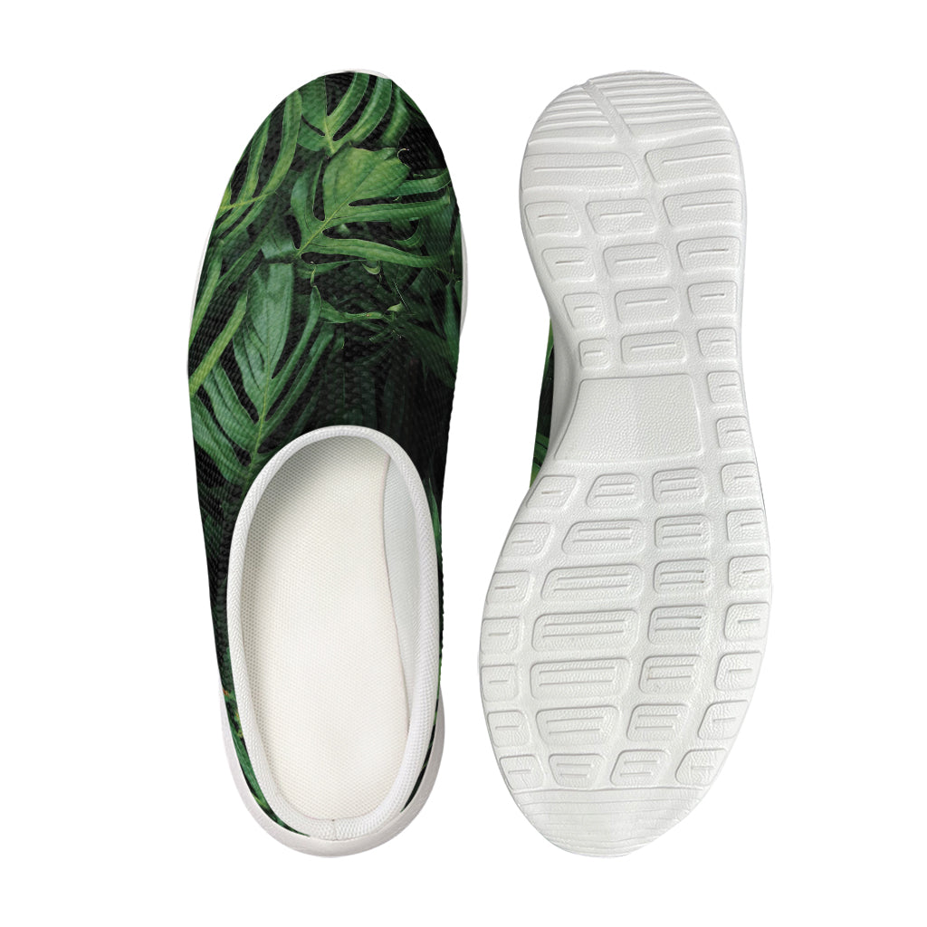 Green Monstera Leaf Print Mesh Casual Shoes