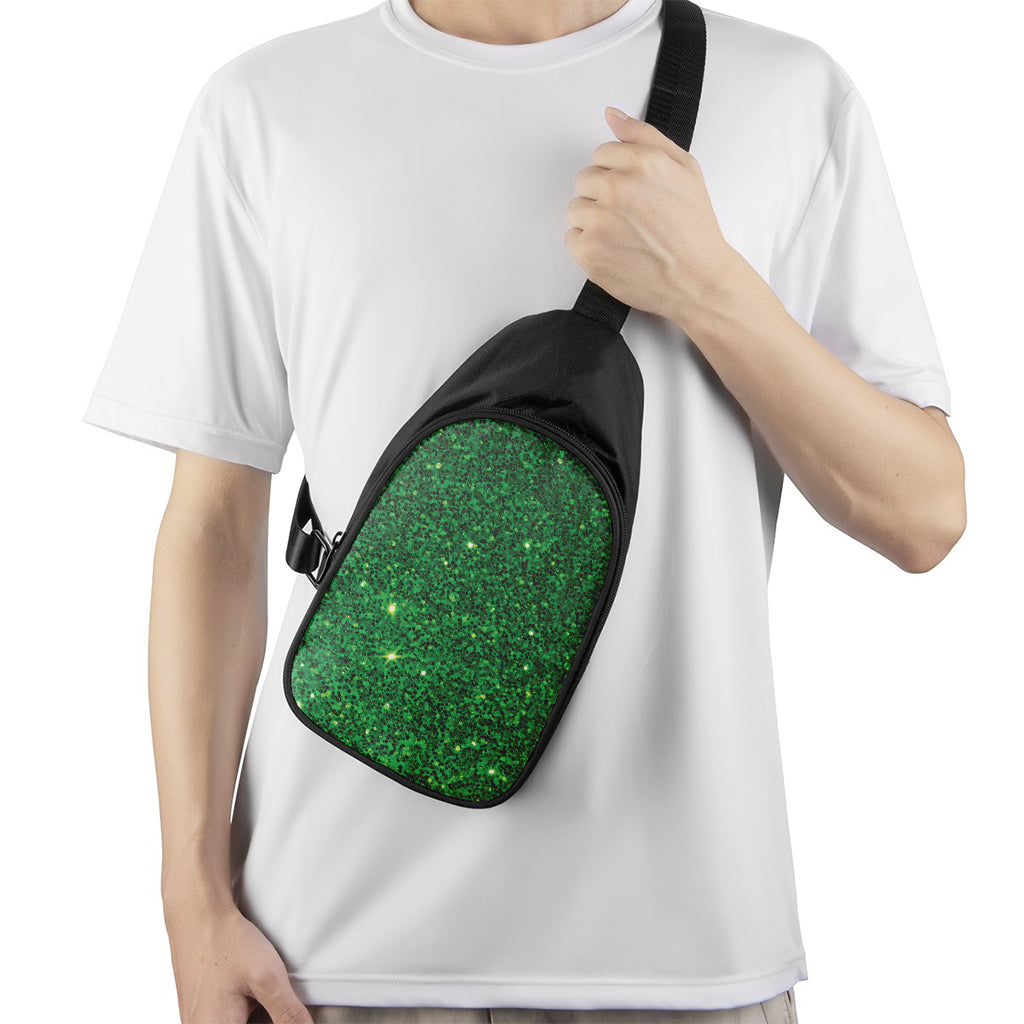 Green (NOT Real) Glitter Print Chest Bag