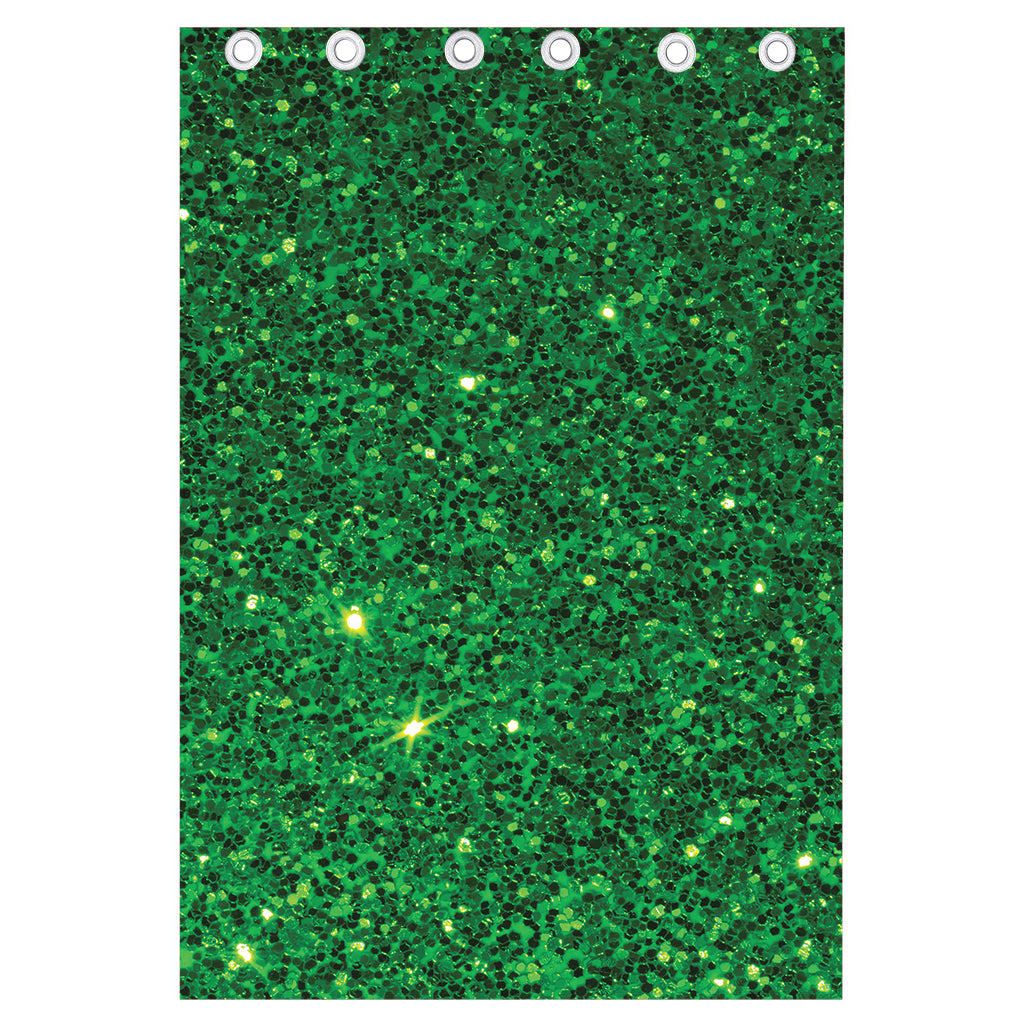 Green (NOT Real) Glitter Print Curtain