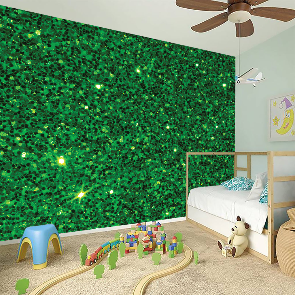 Green (NOT Real) Glitter Print Wall Sticker