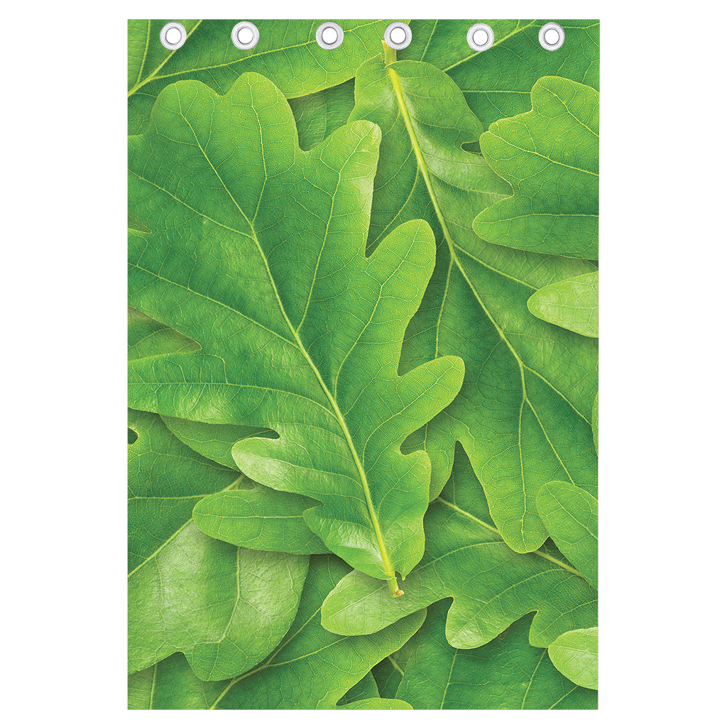 Green Oak Leaf Print Curtain