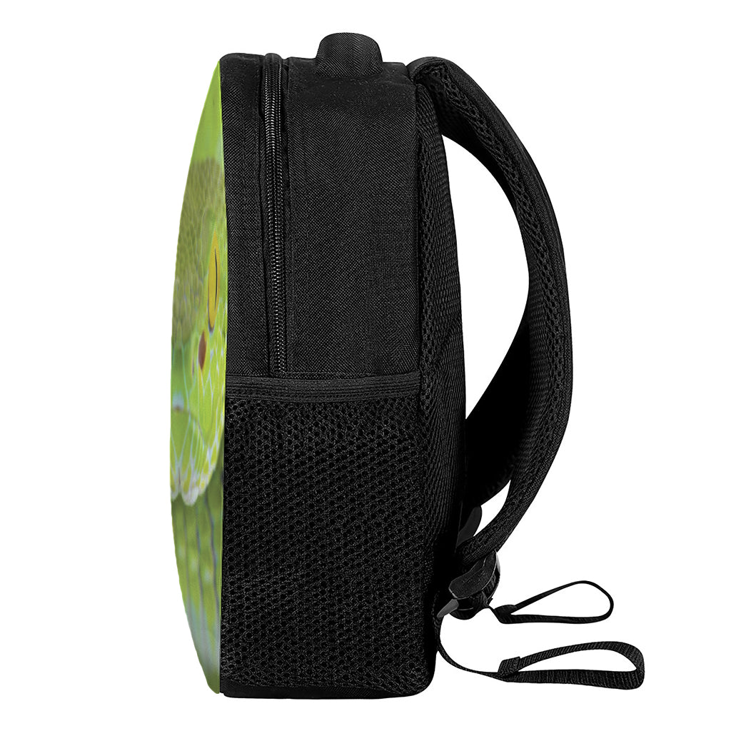 Green Pit Viper Print Casual Backpack
