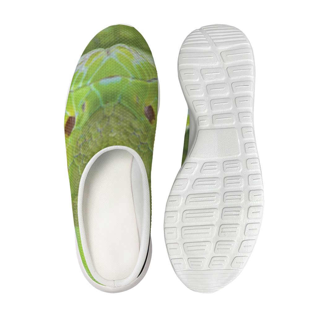 Green Pit Viper Print Mesh Casual Shoes