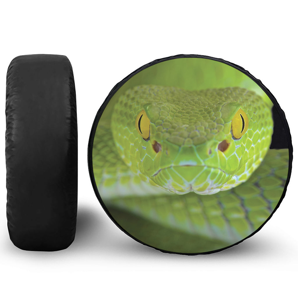 Green Pit Viper Print Tire Cover