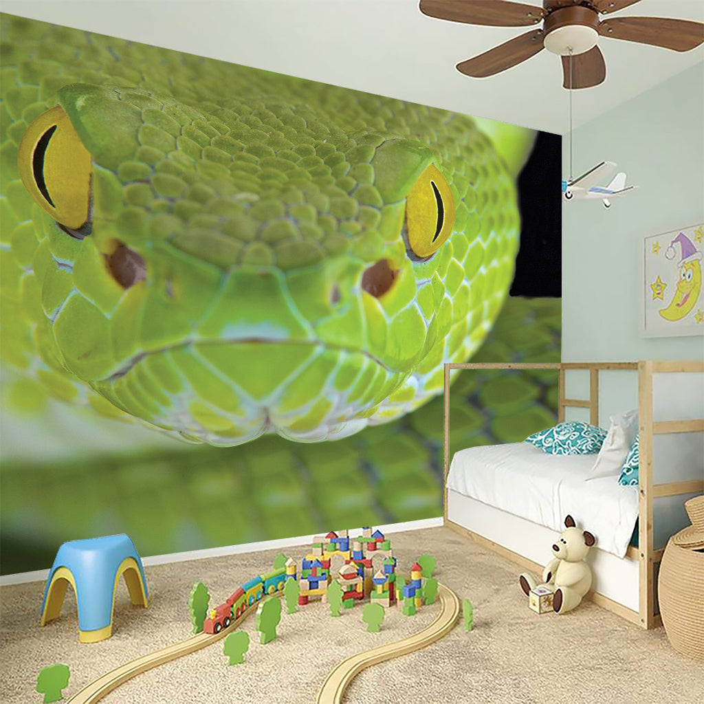 Green Pit Viper Print Wall Sticker