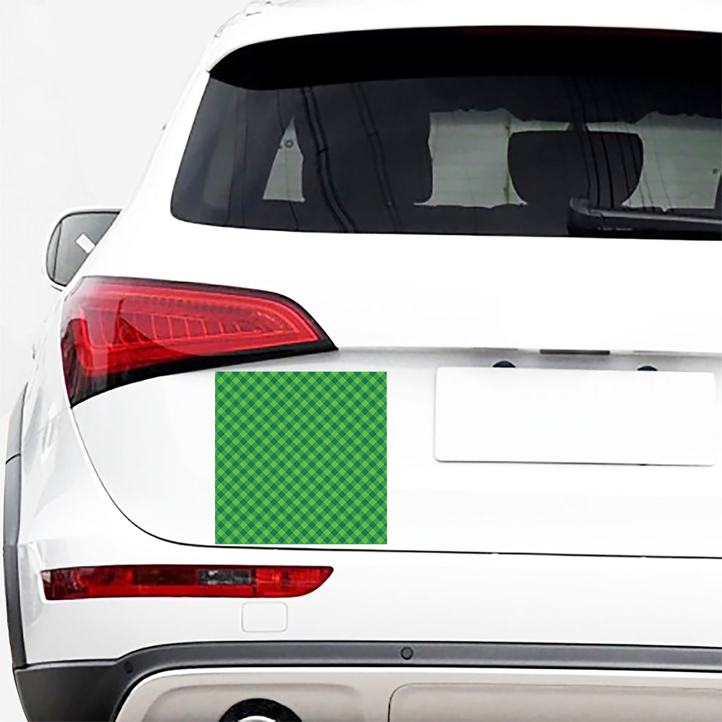 Green Plaid Saint Patrick's Day Print Car Sticker