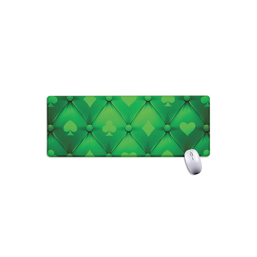 Green Playing Card Suits Pattern Print Extended Mouse Pad