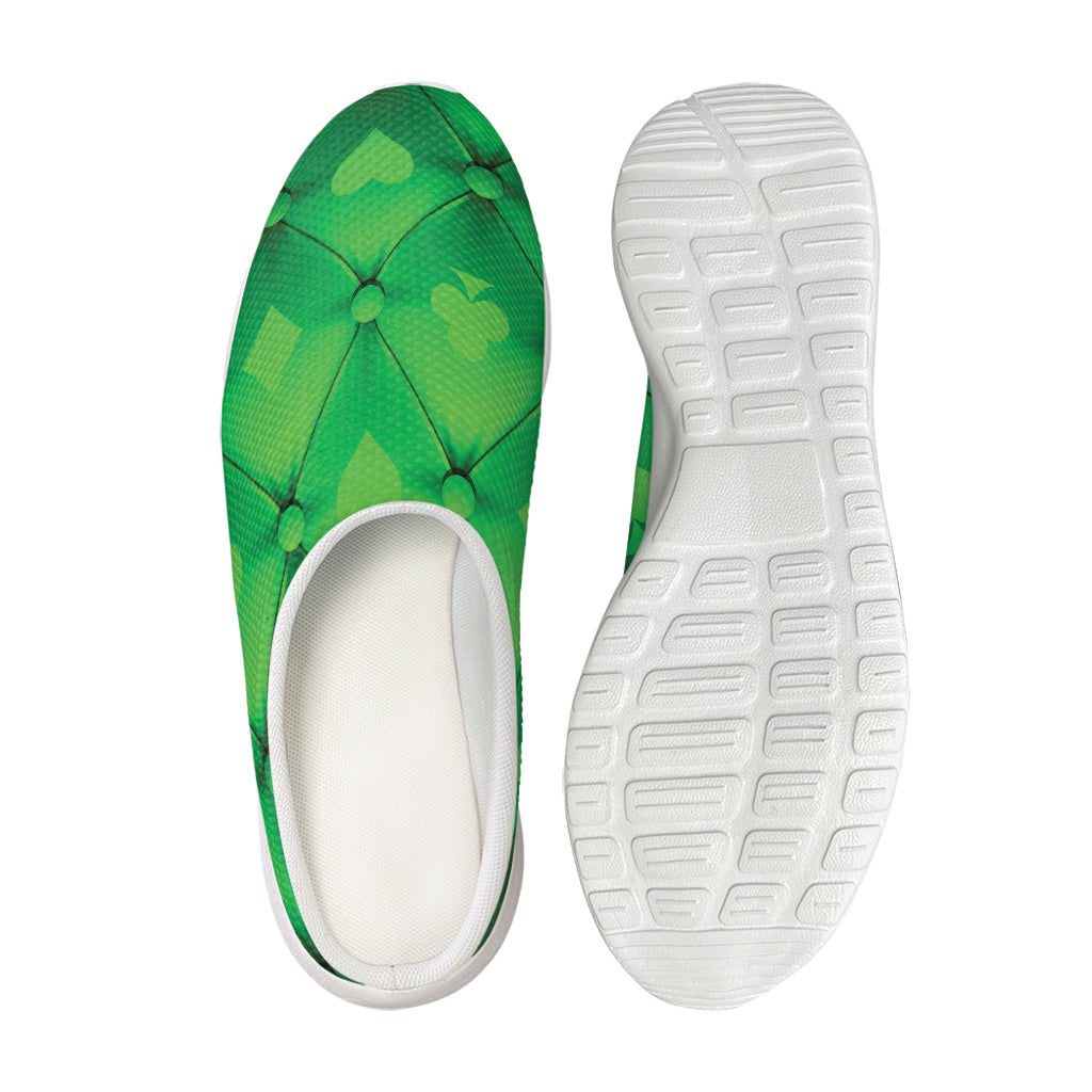 Green Playing Card Suits Pattern Print Mesh Casual Shoes